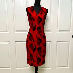 BRAND NEW H&M red camo camouflage leopard cheetah animal print fitted keyhole